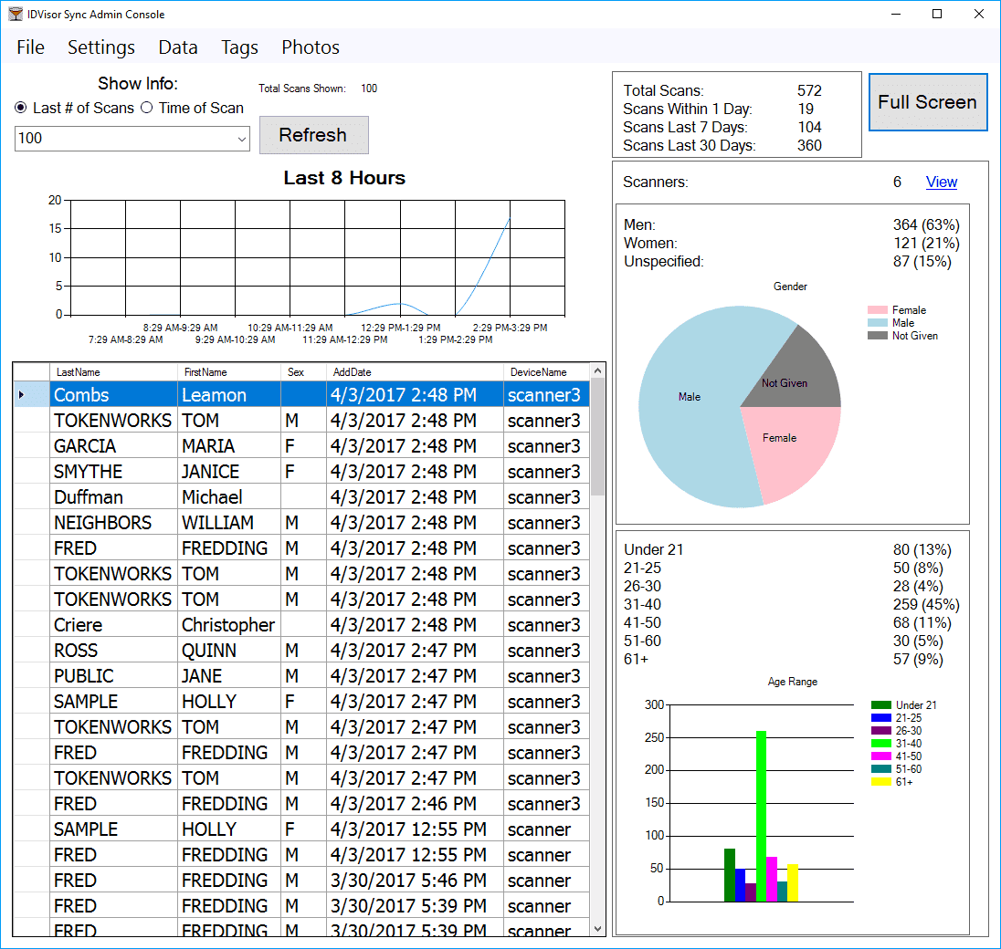 idviso sync network id scanner screens