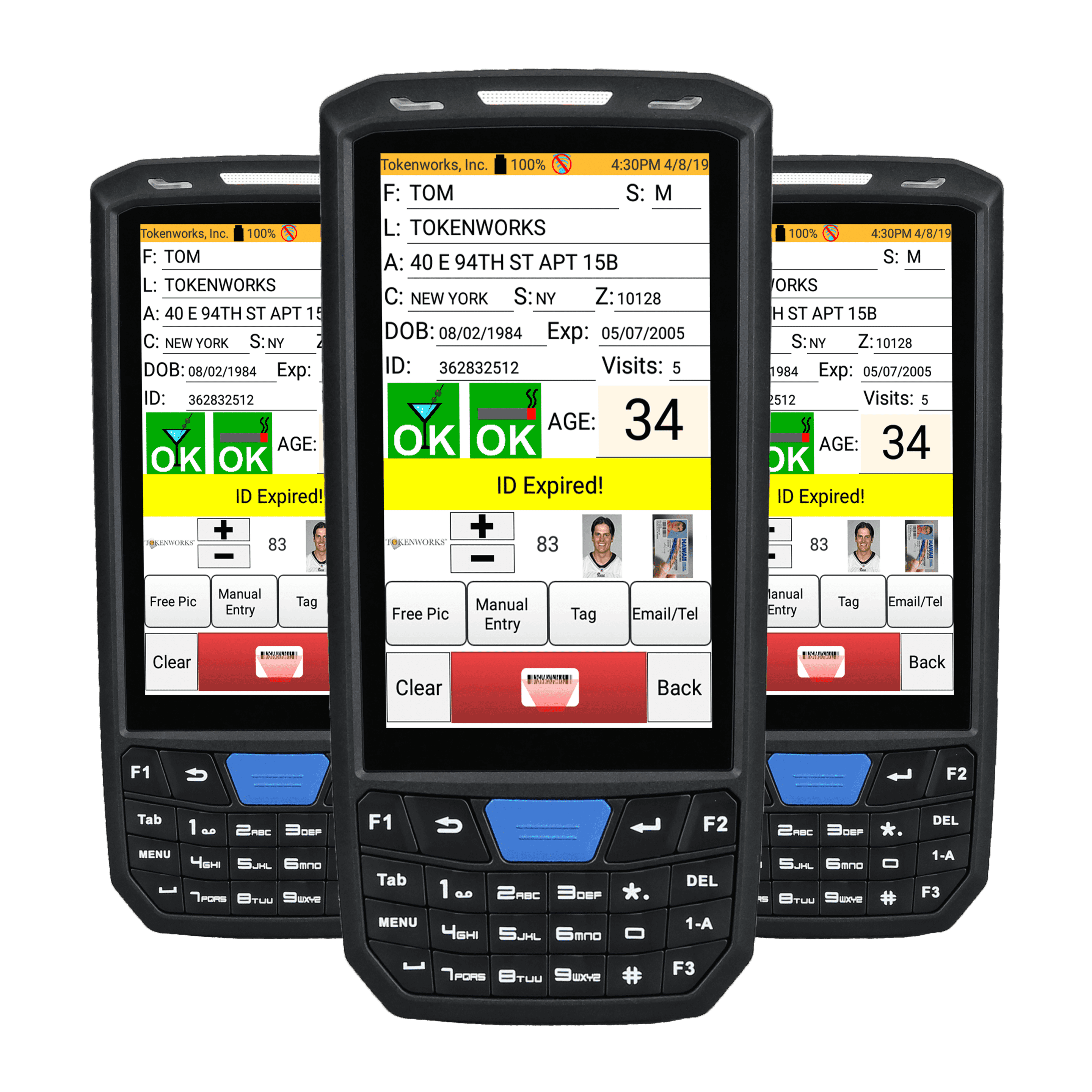 Trio of IDVisor Smart V2 Handheld ID Scanners