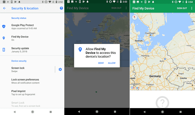 find my device screenshots