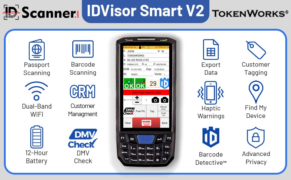 Key features of the IDVisor Smart V2 Age Verification ID Scanner