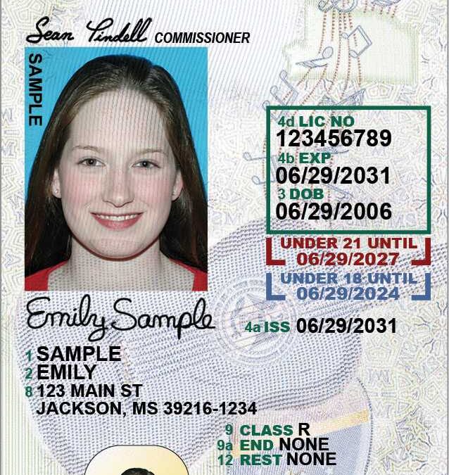 New Mississippi Driver License Design 2024