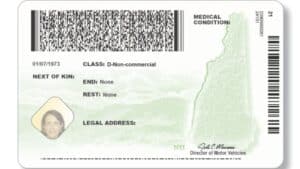 New Hampshire Driver License back